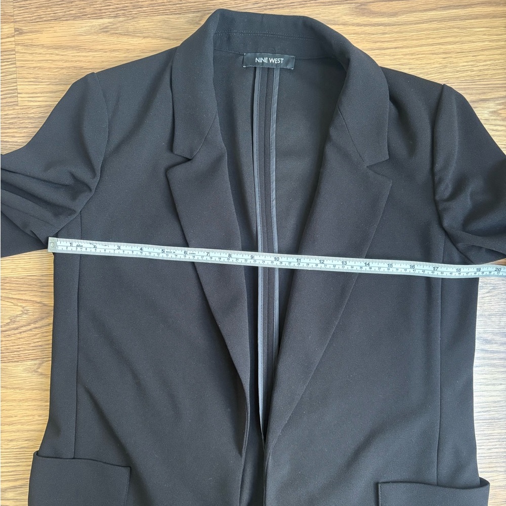 Nine West Classic Black Women's Open Front Blazer - Picture 3 of 6